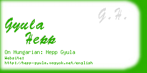 gyula hepp business card